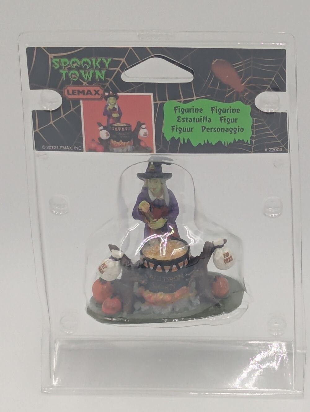 Lemax Spooky Town Cauldron Corn Witch Figure 22009 Halloween Village 2012 vtg